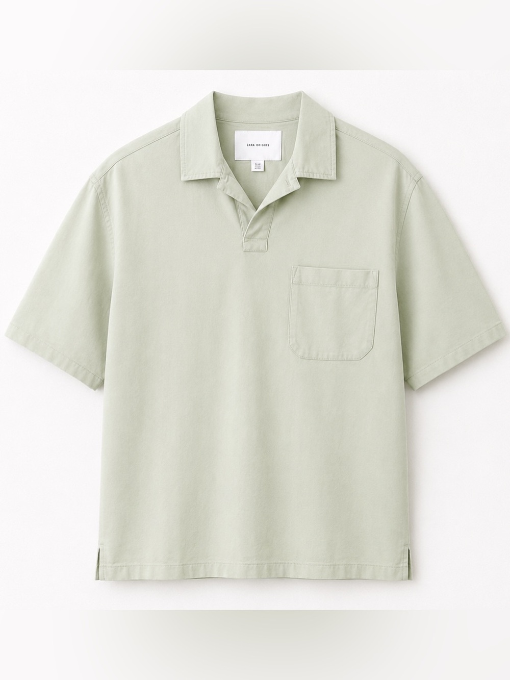 Zara Men's Polo Shirt in Light Sage Green